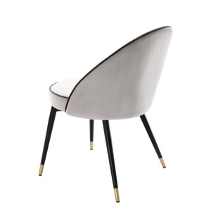 Set de 2 scaune elegante design LUX Cooper, catifea gri deschis 113124 HZ - Img 4
