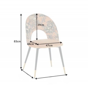 Set de 2 scaune moderne tapitate cu model floral Boutique galben - Img 2