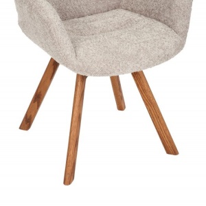 Set de 2 scaune pivotante Baltic stejar/ bej - Img 3
