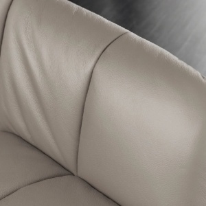 Set de 2 scaune pivotante PAPILLON piele taupe/ negru - Img 7