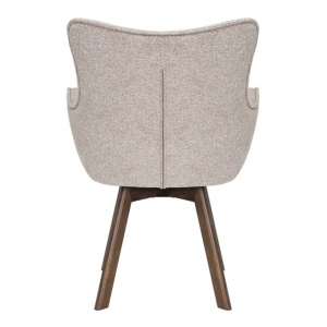 Set de 2 scaune pivotante picioare din lemn THOR bej - Img 3