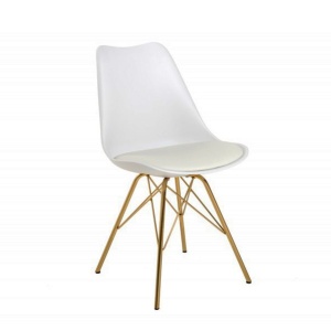 Set de 4 scaune Scandinavia alb/ auriu