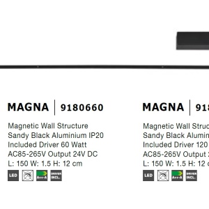 Sistem magnetic-decorativ pentru perete MAGNA 120W, L-150cm 87920 universul-luminii.ro