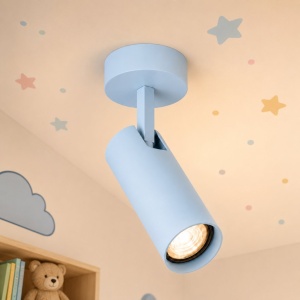 Spot aplicat directionabil cu bec GU10 Linca albastru pastel