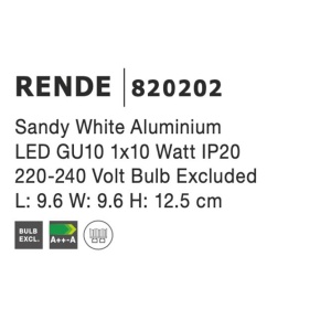 Spot aplicat directionabil RENDE alb NVL-820202 83780 universul-luminii.ro