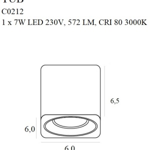 Spot aplicat LED design minimalist TUB negru/auriu - Img 2