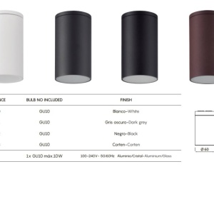 Spot aplicat tavan iluminat exterior IP54 KANDANCHU gri inchis 136730 universul-luminii.ro