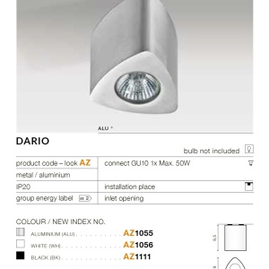 Spot aplicat tavan/plafon stil modern DARIO Alb 69950 universul-luminii.ro