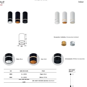 Spot aplicat tavan SPLIT alb L-13,6cm - Img 3