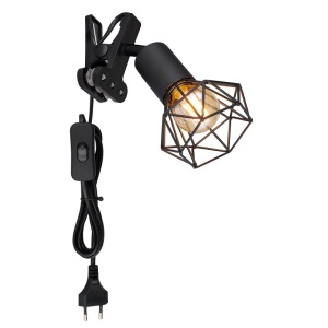 Spot cu clema design industrial XARA I negru 590860 universul-luminii.ro