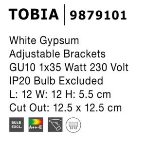 Spot din ghips incastrabil tavan fals TOBIA NVL-9879101 81370 universul-luminii.ro