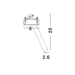 Spot directionabil, incastrabil pentru tavan fals, ZETAN negru 80610 universul-luminii.ro