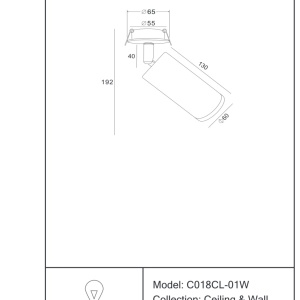 Spot directionabil incastrabil tavan/plafon Focus MYC018CL-01W 71470 universul-luminii.ro