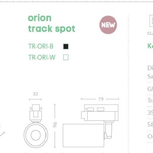 Spot directionabil pentru sina Track Project Collection, Orion alb - Img 5