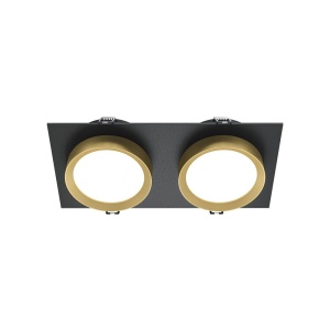 Spot incastrabil design tehnic Hoop 2 negru/auriu