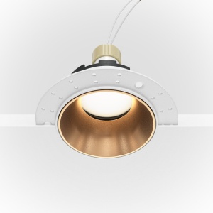 Spot incastrabil design tehnic Share alb, auriu mat 10,2cm 55820 universul-luminii.ro
