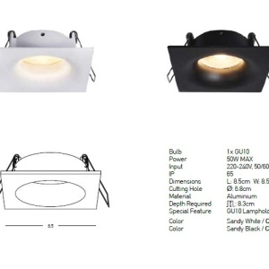 Spot incastrabil pentru baie IP65 Astrid GU10 negru 155110 universul-luminii.ro