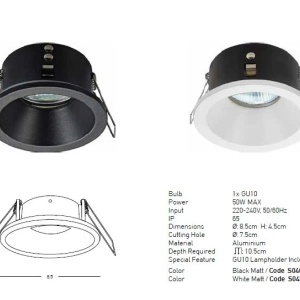 Spot incastrabil pentru baie IP65 Veli negru 155100 universul-luminii.ro