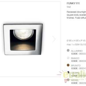 Spot incastrabil pt. tavan fals 9x9cm, FUNKY FI1 CROMO 083193 60610 universul-luminii.ro