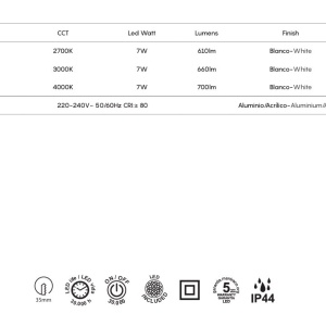 Spot LED 2700K incastrabil, protectie IP44, BEAD - Img 5