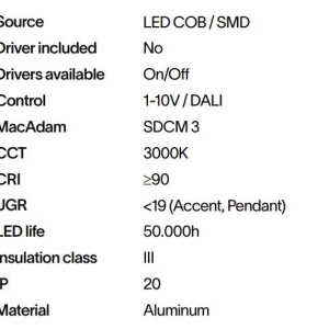 Spot LED, accesoriu pentru sina magnetica Ego flat 09w 3000k on-off 223920 universul-luminii.ro