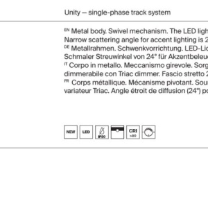 Spot LED, accesoriu pentru sinele monofazate Unity, Yin negru 3000K 219840 universul-luminii.ro