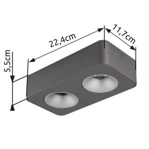Spot LED aplicat aluminiu gri HANGARAU 2 - Img 5