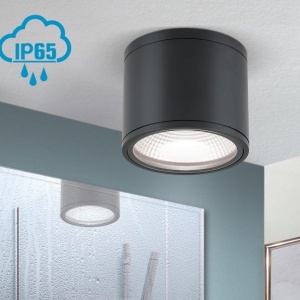 Spot LED aplicat cu protectie la umiditate IP65, SPUTNIK 14,5cm, negru 197160 universul-luminii.ro