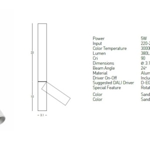 Spot LED aplicat cu rotire si înclinare Tube alb 155190 universul-luminii.ro