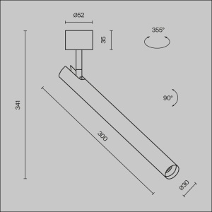 Spot LED aplicat directionabil stil minimalist Focus T negru 231480 universul-luminii.ro