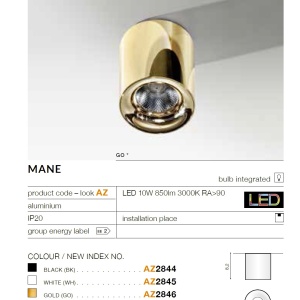 Spot LED aplicat tavan/plafon MANE negru 55970 universul-luminii.ro