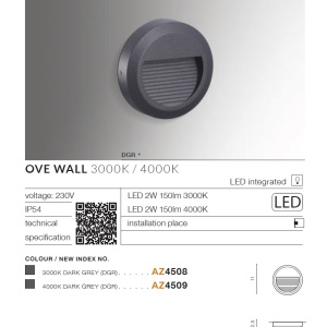 Spot LED de exterior ambiental IP54 OVE gri 3000K 97210 universul-luminii.ro