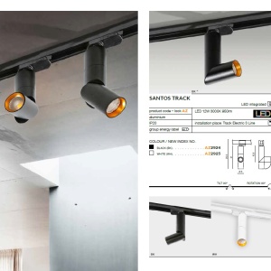 Spot LED directionabil pe sina SANTOS TRACK alb ZZ AZ2925 81230 universul-luminii.ro