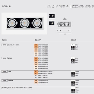 Spot LED incastrabil COLIN-3 Grey recessed 72-108W 2700K 56° 206820 universul-luminii.ro
