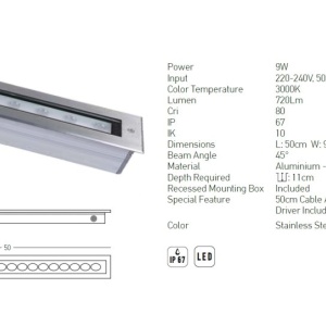Spot LED incastrabil de exterior decorativ IP67 Vuk 154810 universul-luminii.ro