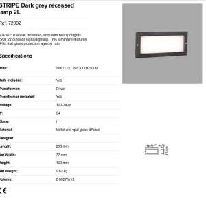 Spot LED incastrabil de exterior IP54 iluminat ambiental STRIPE gri 82080 universul-luminii.ro