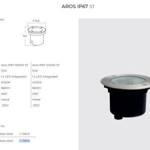 Spot LED incastrabil de exterior IP67 AROS 3000K 144830 universul-luminii.ro