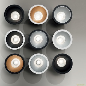 Spot LED incastrabil design modern GAME FI1 ROUND negru / auriu 192345 - Img 2