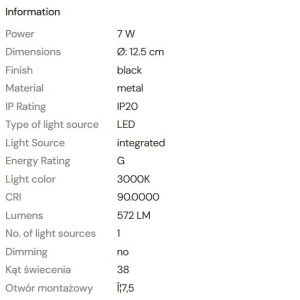 Spot LED incastrabil directionabil Galexo negru 161110 universul-luminii.ro