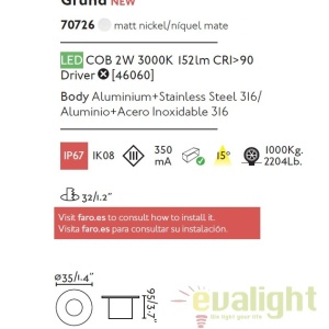 Spot LED incastrabil exterior pavaj GRUND 2W 70726 66510 universul-luminii.ro