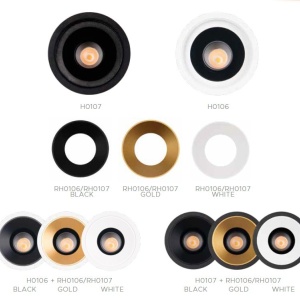 Spot LED incastrabil GALEXO H0106 negru cu inel auriu 110090 universul-luminii.ro