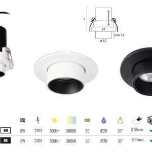 Spot LED incastrabil Halo E negru 164480 universul-luminii.ro
