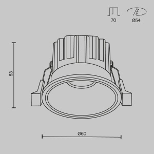 Spot LED incastrabil iluminat tehnic Round D-6cm alb 227860 universul-luminii.ro
