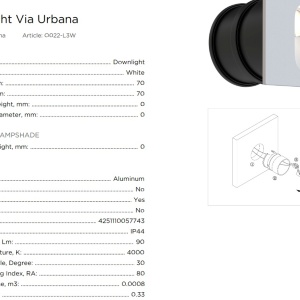 Spot LED incastrabil iluminat trepte scara exterior, IP44 Via Urbana alb MYO022-L3W 88930 universul-luminii.ro