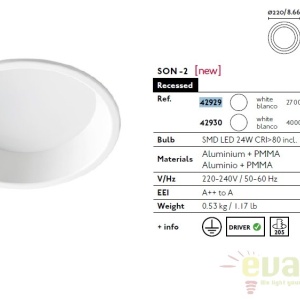 SPOT LED INCASTRABIL MODERN SON-2 24W 42929 62490 universul-luminii.ro