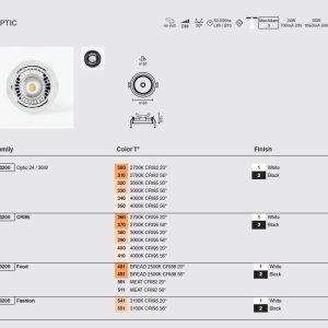 Spot LED incastrabil OPTIC White downlight LED 18/25W 4000K 56° 2350/3105 lm 207640 universul-luminii.ro