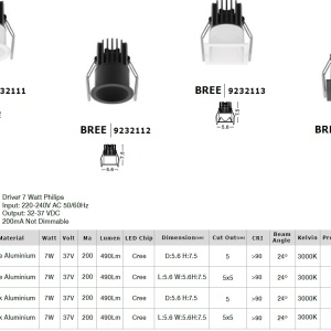 Spot LED incastrabil pentru tavan fals BREE negru NVL-9232112 189780 universul-luminii.ro