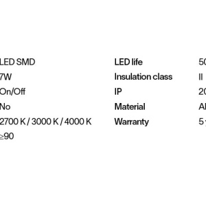 Spot LED incastrabil Tag fi 7w 3000k, Alb 166050 universul-luminii.ro