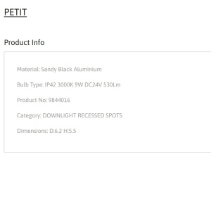 Spot LED incastrabil tavan fals / plafon IP42 PETIT negru 175050 universul-luminii.ro