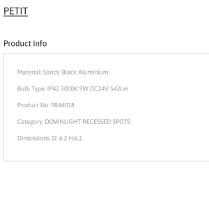 Spot LED incastrabil tavan fals / plafon IP42 PETIT negru 175060 universul-luminii.ro